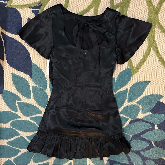 Anthropologie ruffled satin mini dress - Picture 4 of 10